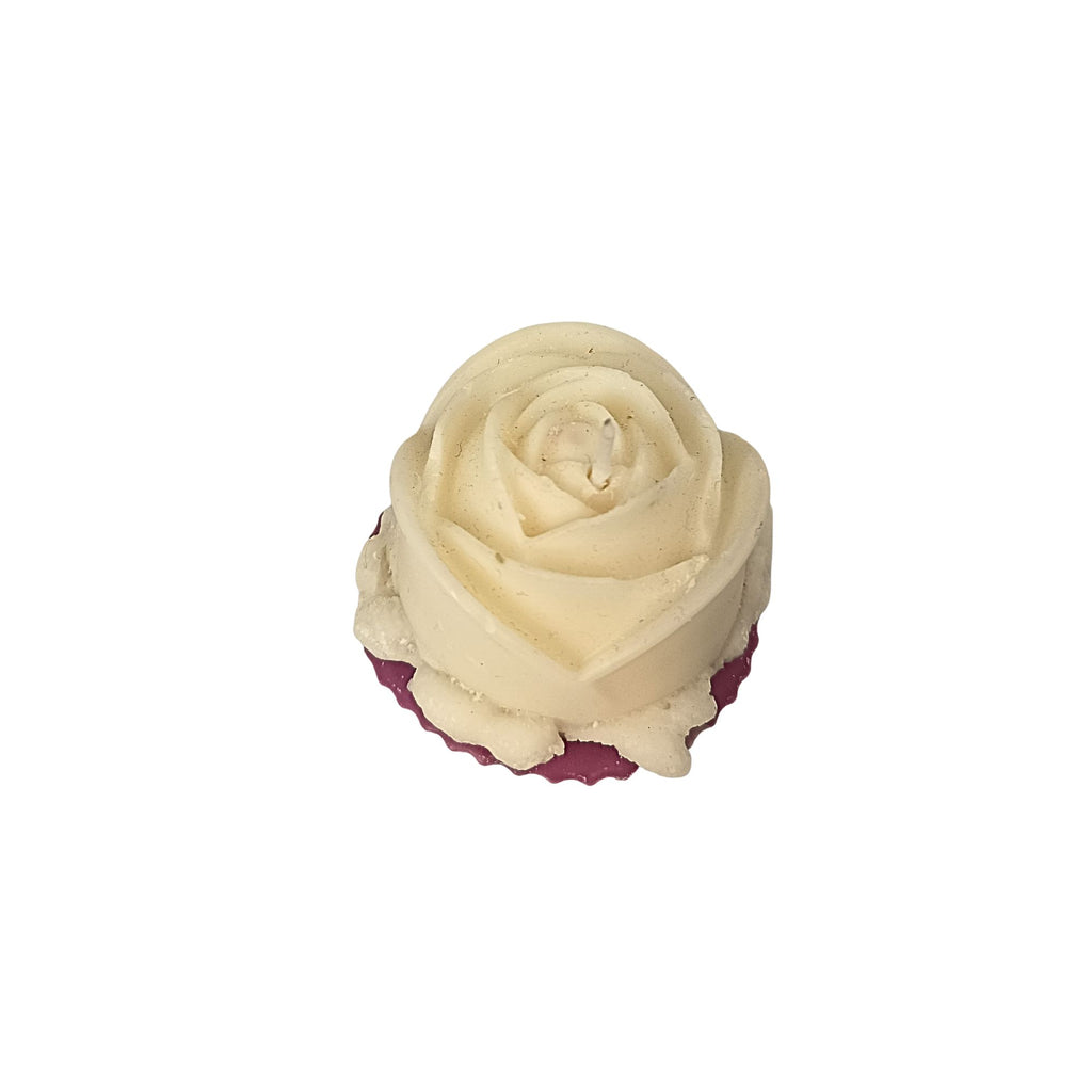Vela artesanal estilo cupcake rosa