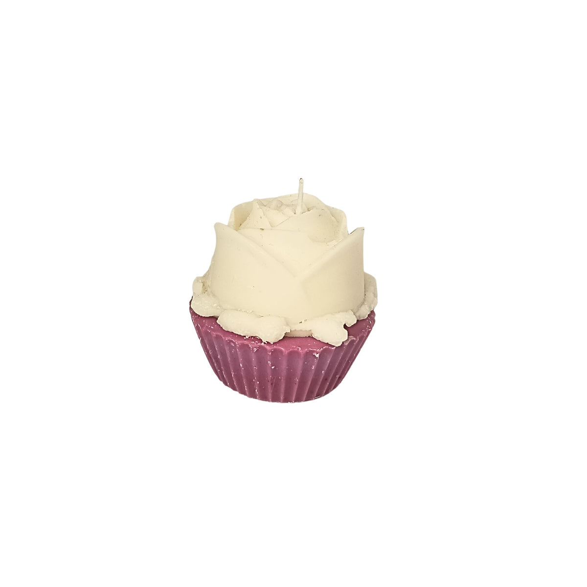 Vela artesanal estilo cupcake rosa